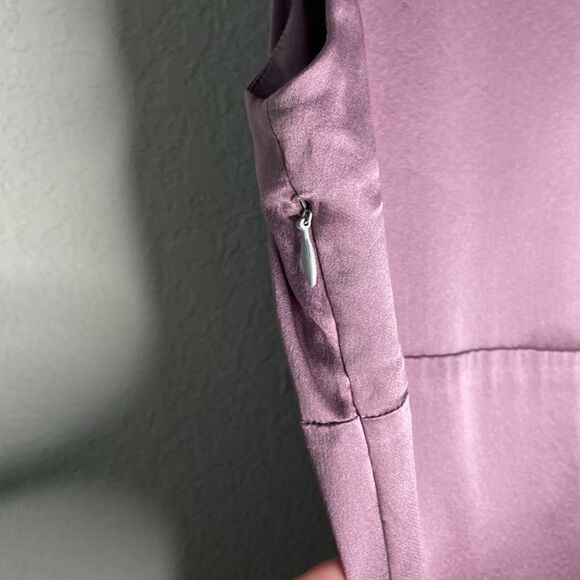 Vintage Silk Orlando Espinoza Purple V-Neck MIDI Dress size 6 - Picture 8 of 16
